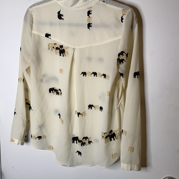Zara Basic Button Down Elephant Blouse  S - Picture 4 of 5